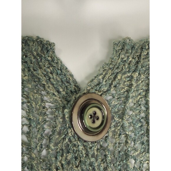 Amy Brill Sweater One Size Cardigan Green Button Front Womens - Picture 4 of 6